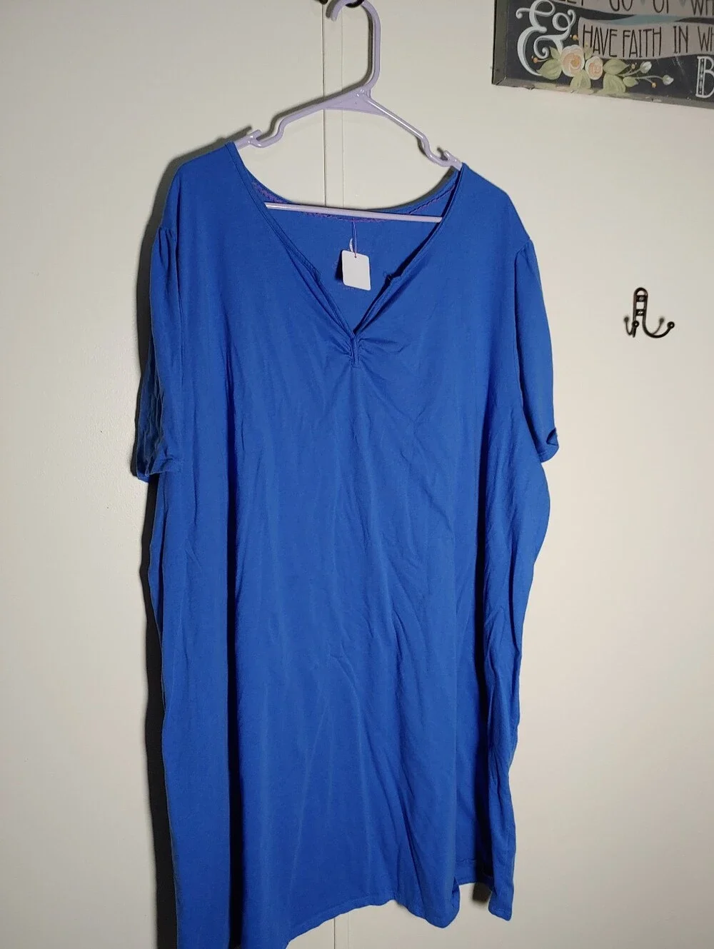 Serenada Sleepwear 4X 30/32 Gorgeous Blue Nightshirt